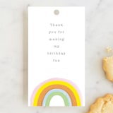 "Little Rainbow" - Children's Birthday Party Favor Tags in Apricot by Baumbirdy - Front