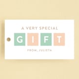 "Simply One" - Children's Birthday Party Favor Tags in Seafoam by Joanne James - Front