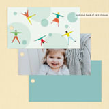 "Bounce into a birthday" - Children's Birthday Party Favor Tags in Aquamarine by Heather Francisco - Back of Card Options