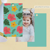 "Festive One" - Children's Birthday Party Favor Tags in Evergreen by Joanne James - Back of Card Options