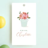 "Petite flower cart" - Children's Birthday Party Favor Tags in Grass by Jennifer Wick - Front