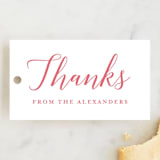 "Big Script" - Children's Birthday Party Favor Tags in Blush by Genna Blackburn - Front