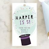 "PoOf!" - Children's Birthday Party Favor Tags in Plum by Itsy Belle Studio - Front