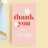 "Let's get groovy" - Children's Birthday Party Favor Tags in Rose by Hudson meet Rose - Front