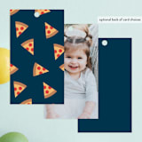 "Arched Dinosaur" - Children's Birthday Party Favor Tags in Leaf by Kacey Kendrick Wagner - Back of Card Options