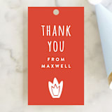 "Little Fire Fighter" - Children's Birthday Party Favor Tags in Firetruck by Corinne Malesic - Front