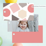 "Polaroid Big Number 1" - Children's Birthday Party Favor Tags in Peony by fatfatin - Back of Card Options