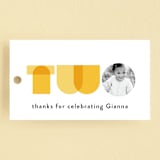"mod two" - Children's Birthday Party Favor Tags in Buttercup by Lori Wemple - Front