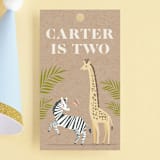 "safari party animals" - Children's Birthday Party Favor Tags in Linen by Karidy Walker - Front