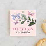 "butterfly kisses" - Children's Birthday Party Favor Tags in Petal by Karidy Walker - Front