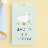 "Petting Zoo Letters" - Children's Birthday Party Favor Tags in Grass by Carolyn MacLaren - Front