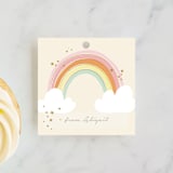 "Rainbow Birthday" - Children's Birthday Party Favor Tags in Sand by Kiersten Garner - Front