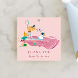 "Disney's Cinderella dressmakers" - Children's Birthday Party Favor Tags in Peony by Jackie Crawford - Front