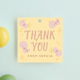 "Disney Enchanted Beauty And The Beast Tea Party" - Children's Birthday Party Favor Tags in Lemonade by Rebecca Smith - Front