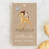 "Disney's Bambi Our Deerest" - Children's Birthday Party Favor Tags in Fawn by Hudson meet Rose - Front