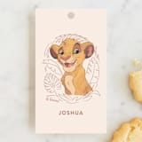 "Simba from Disney's The Lion King" - Children's Birthday Party Favor Tags in Bamboo by Teju Reval - Front