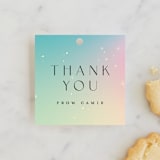 "Belle from Disney's Beauty And The Beast" - Children's Birthday Party Favor Tags in Teal by Lori Wemple - Front