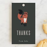 "Midnight Garden" - Children's Birthday Party Favor Tags in Licorice by Kampai Designs - Front