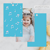 "Karaoke Time" - Children's Birthday Party Favor Tags in Electric Blue by Lisa McLean - Back of Card Options