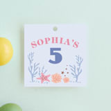 "lets be mermaid" - Children's Birthday Party Favor Tags in Lake by Karidy Walker - Front