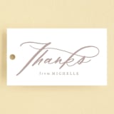 "Luxe script" - Children's Birthday Party Favor Tags in Toffee by Creo Study - Front