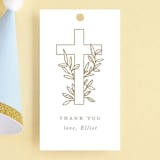 "Gilded cross" - Children's Birthday Party Favor Tags in Sand by Creo Study - Front