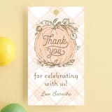"Little Pumpkin" - Children's Birthday Party Favor Tags in Peach by Paper Sun Studio - Front