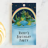 "Disney's Peter Pan Neverland Cake" - Children's Birthday Party Favor Tags in Midnight by Becky Nimoy - Front