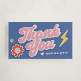 "Retro16" - Children's Birthday Party Favor Tags in Groovy Blues by Vera Lim - Front