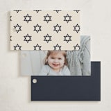 "Broche" - Children's Birthday Party Favor Tags in Midnight by Meagan Christensen - Back of Card Options