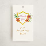 "Beach Club" - Children's Birthday Party Favor Tags in Lemon by Claudia Orengo - Front