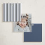 "Square Frame" - Children's Birthday Party Favor Tags in Navy by Jenna Holcomb - Back of Card Options