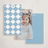 "Checkers" - Children's Birthday Party Favor Tags in Sky by Carolyn MacLaren - Back of Card Options