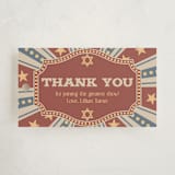 "Vintage Circus" - Children's Birthday Party Favor Tags in Brick by Amanda Stuff - Front