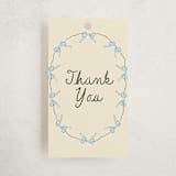 "Oval Bow Wreath" - Children's Birthday Party Favor Tags in Forest by Aviva Atri - Front