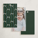 "Oval Bow Wreath" - Children's Birthday Party Favor Tags in Forest by Aviva Atri - Back of Card Options