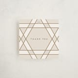 "Square Star of David" - Children's Birthday Party Favor Tags in Cream by Stacy Maalouf - Front