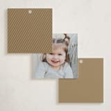 "Square Star of David" - Children's Birthday Party Favor Tags in Cream by Stacy Maalouf - Back of Card Options