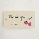 "Cherries" - Children's Birthday Party Favor Tags in Tomato by Kelly Watkins - Front