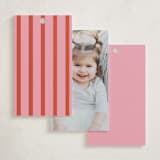 "cowboy club" - Children's Birthday Party Favor Tags in Cherry by Jennifer Lew - Back of Card Options