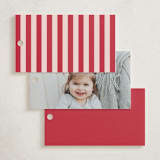 "Sixteen Bow Candles" - Children's Birthday Party Favor Tags in Cherry by Tamara Hilje - Back of Card Options