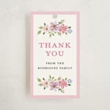 "Flores" - Children's Birthday Party Favor Tags in Peony by Sarah Knight - Front