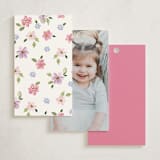 "Flores" - Children's Birthday Party Favor Tags in Peony by Sarah Knight - Back of Card Options