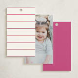 "Beaufort" - Children's Birthday Party Favor Tags in Peony by Megan Davis - Back of Card Options