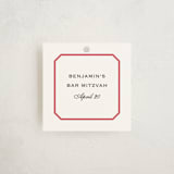 "Danbury" - Children's Birthday Party Favor Tags in Scarlet by Megan Davis - Front