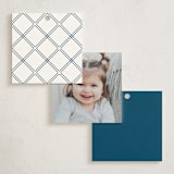 "Hepburn" - Children's Birthday Party Favor Tags in Cobalt by Megan Davis - Back of Card Options