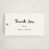 "Cursive" - Children's Birthday Party Favor Tags in Snow by AK Graphics - Front