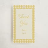 "Scalloped Gingham" - Children's Birthday Party Favor Tags in Lemonade by Brianne Larsen - Front