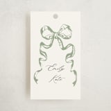 "Big Bow" - Children's Birthday Party Favor Tags in Mint by Teju Reval - Front