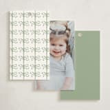 "Big Bow" - Children's Birthday Party Favor Tags in Mint by Teju Reval - Back of Card Options